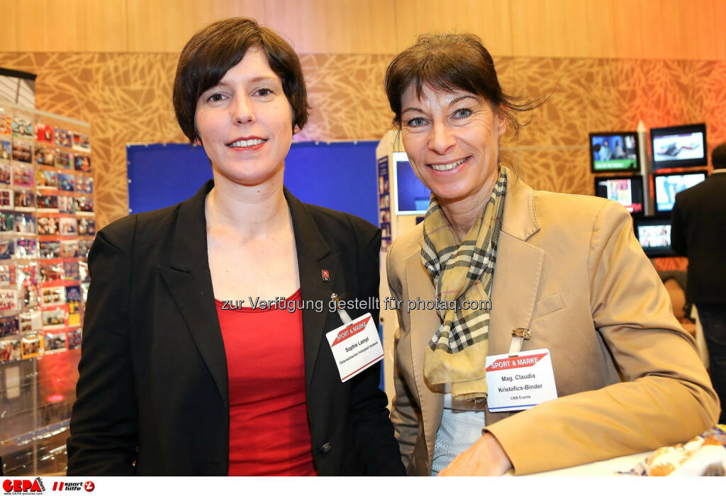 Generalsekretaerin Sophie Lampl (Oesterreichser Volleyball Verband) und Claudia Kristofics Binder (CKB Events). (Foto: GEPA pictures/ Christopher Kelemen)
 (10.04.2014) 