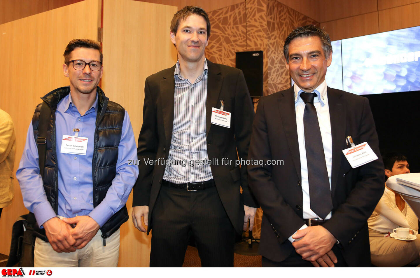 Patrick Schwiderski , Christoph Stadler und Christian Kohl (Hutchison Drei Austria). (Foto: GEPA pictures/ Christopher Kelemen)