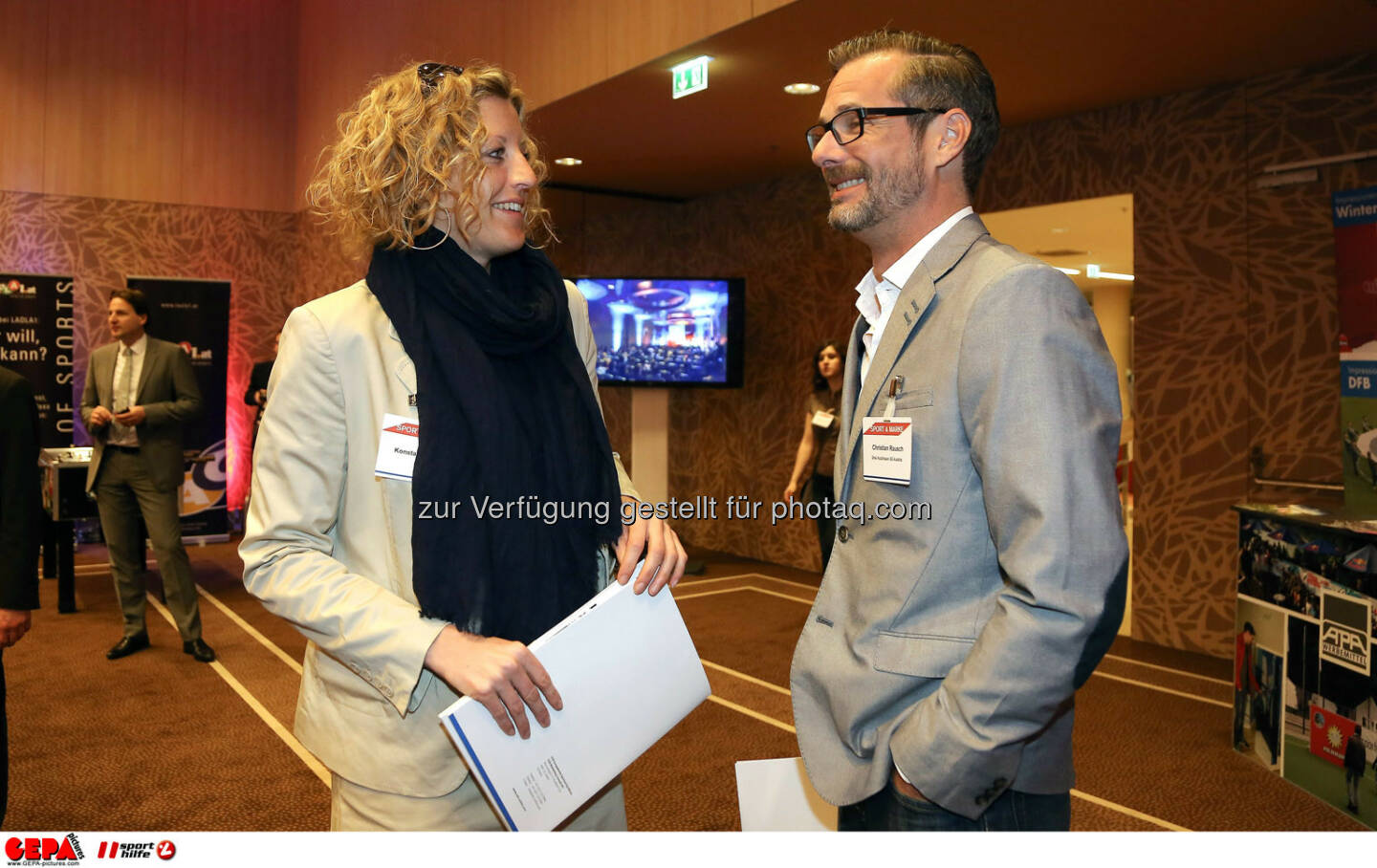 Konstanze Theimer und Christian Rausch (Hutchison Drei Austria). (Foto: GEPA pictures/ Christopher Kelemen)
