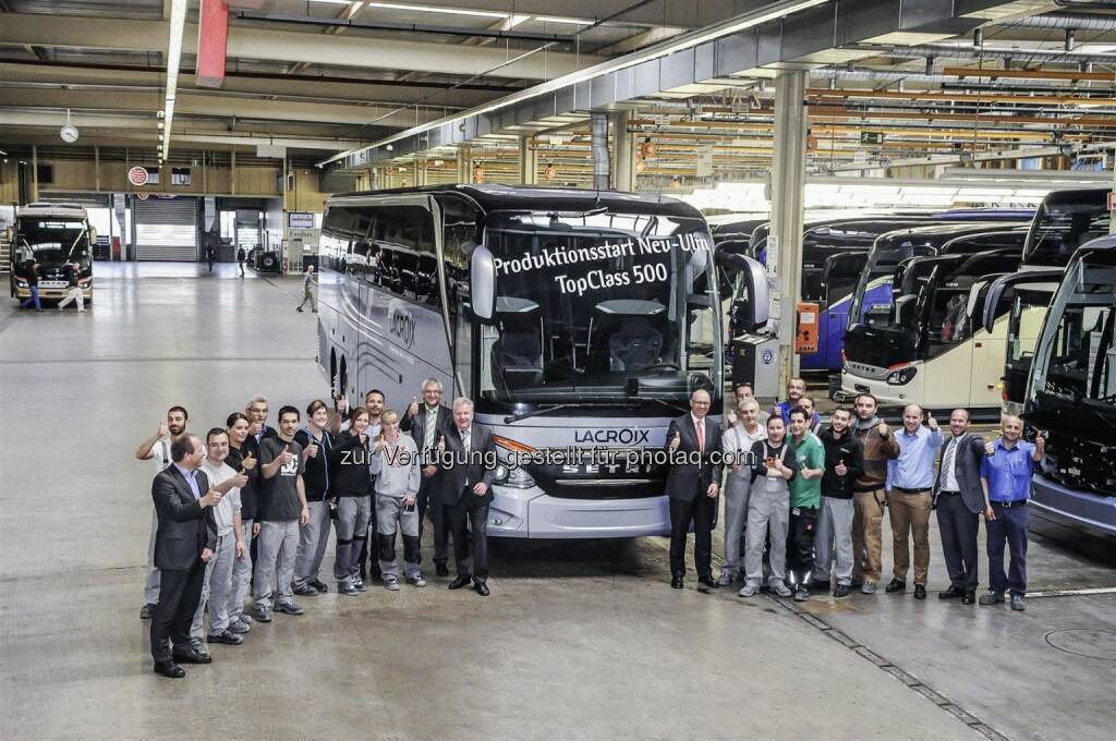 Daimler Buses staret im EvoBus Werk Neu-Ulm die neue Setra TopClass 500 (Bild: Daimler) (15.04.2014) 