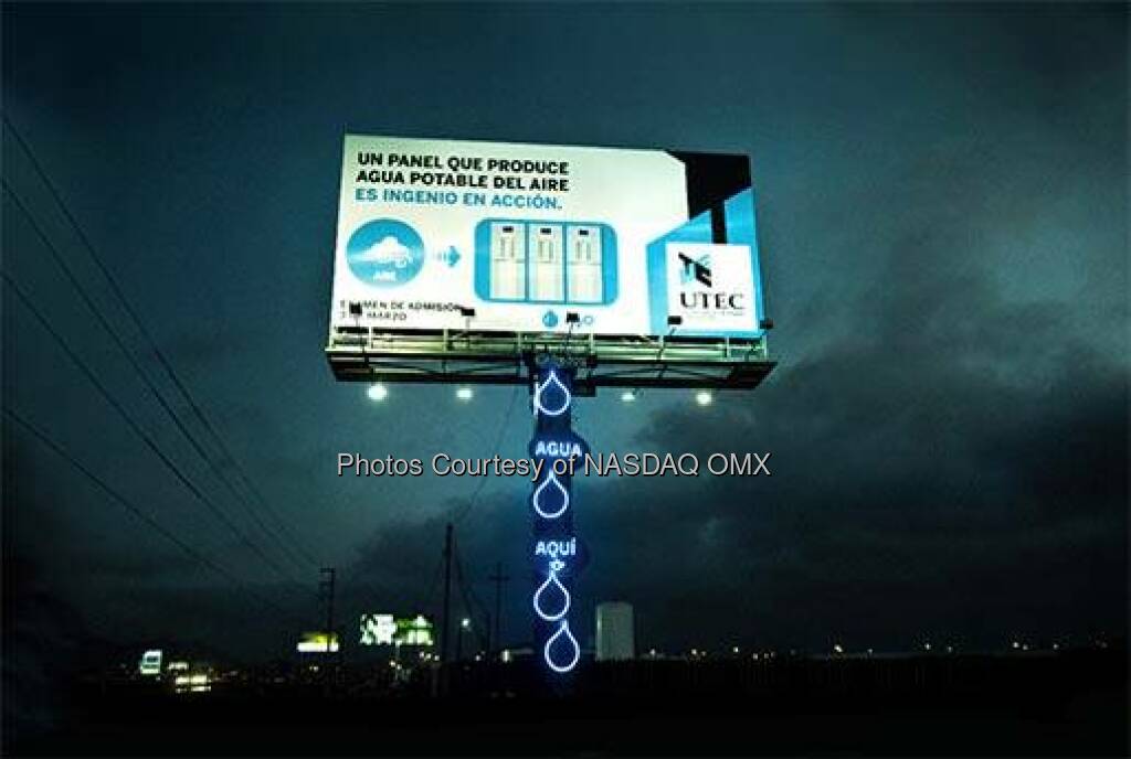 The billboard everyone is talking about. See how this specific form of advertising is providing clean drinking water to the people of the Bujama district in Lima, Peru. #FridayFun 

http://bit.ly/1mLwVWq  Source: http://facebook.com/NASDAQ (27.04.2014) 