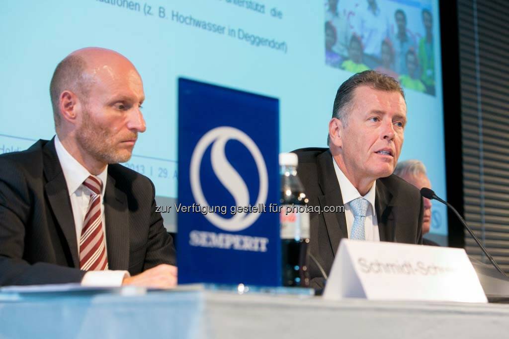 Johannes Schmidt-Schultes (CFO Semperit), Thomas Fahnemann (CEO Semperit), © Martina Draper für Semperit (29.04.2014) 