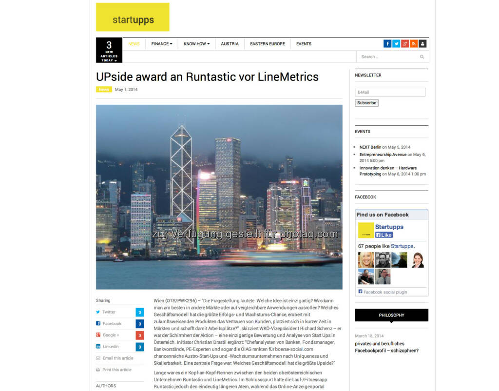 startupps.net zum UPside award http://www.startupps.net (06.05.2014) 