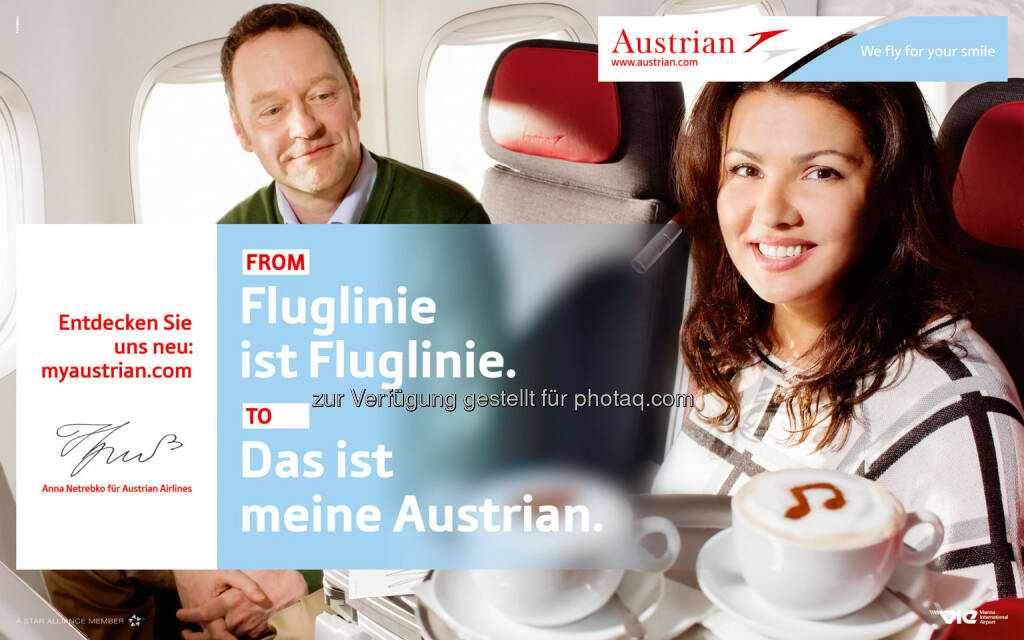 Anna Netrebko neues Austrian Airlines Werbegesicht (07.05.2014) 