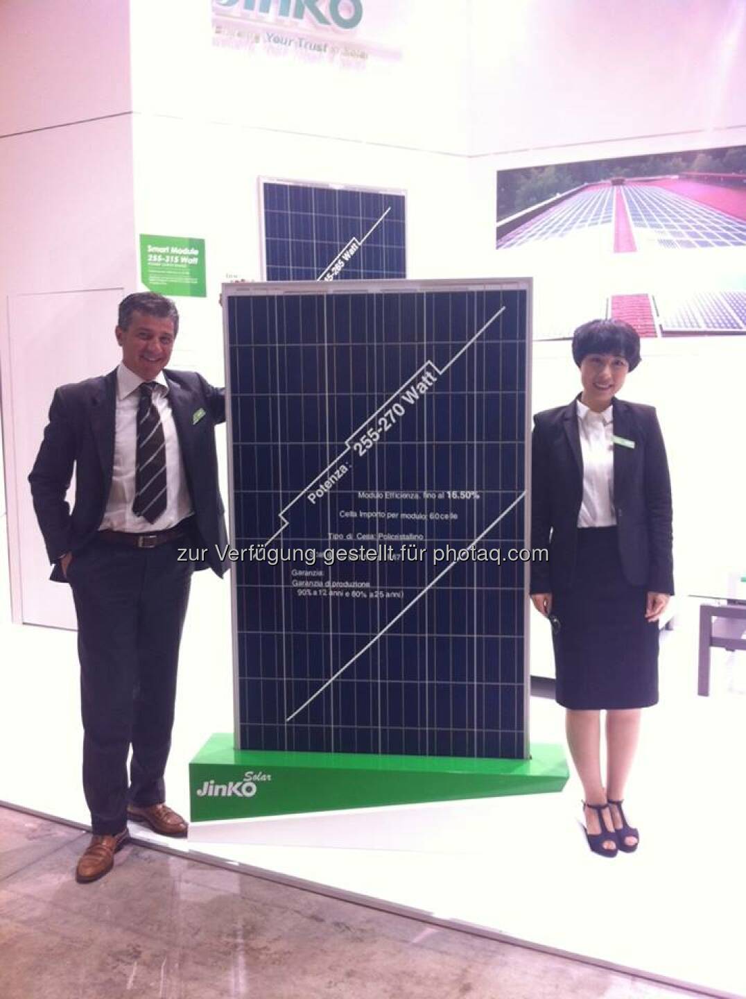Jinko: We are looking forward to meeting you at booth E10 at Solar Expo in Milan.  Source: http://facebook.com/439664686151652