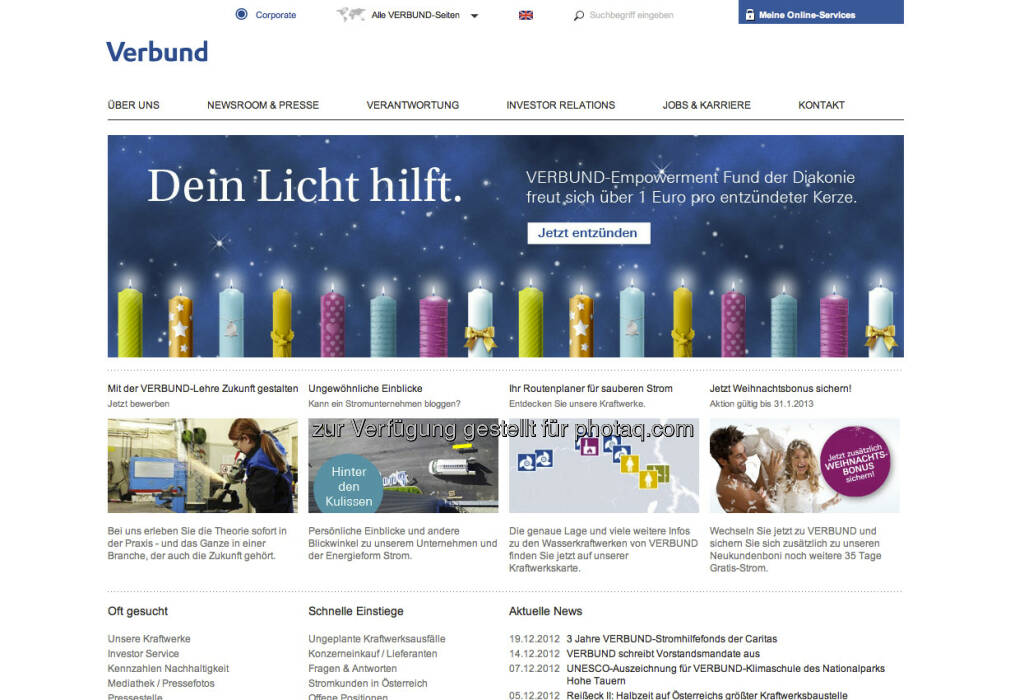 Verbund Homepage http://www.verbund.com/cc/de/ (23.12.2012) 