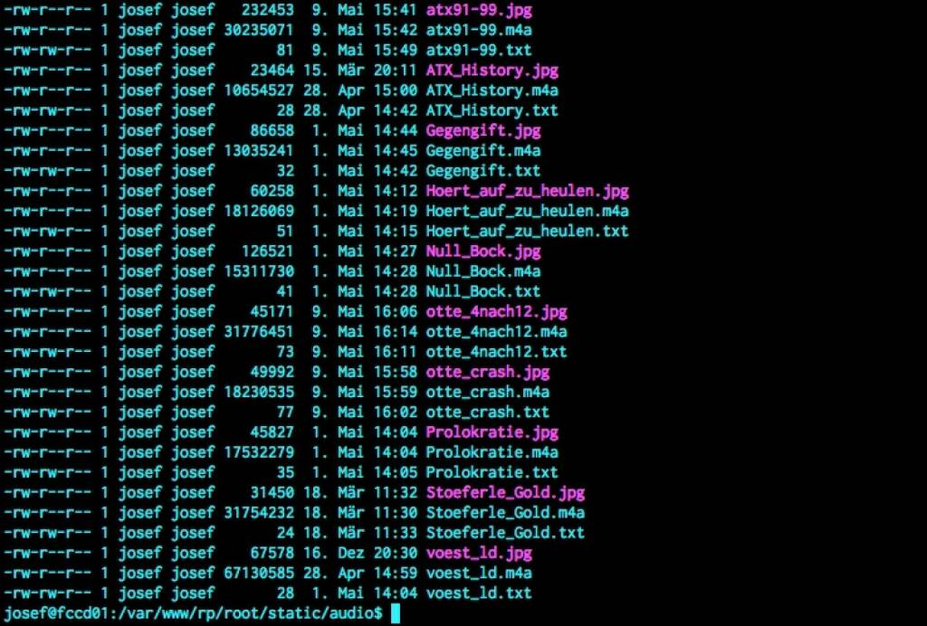 (WEB / APP / AUDIO) Wie kommen die Runplugged-Audiobeiträge auf die App? Muss man jedes Mal auf eine neue Version im Store warten? Nein. Das geht automatisch, anbei ein Blick auf die Shell, die dahinterliegt, soll uns nicht belasten  (10.05.2014) 