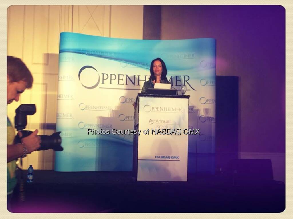 Starting the 15th Annual Oppenheimer Israeli Conference with Avivitt Mannet-Kalil! http://mob.li/_Mp6AK  Source: http://facebook.com/NASDAQ (11.05.2014) 