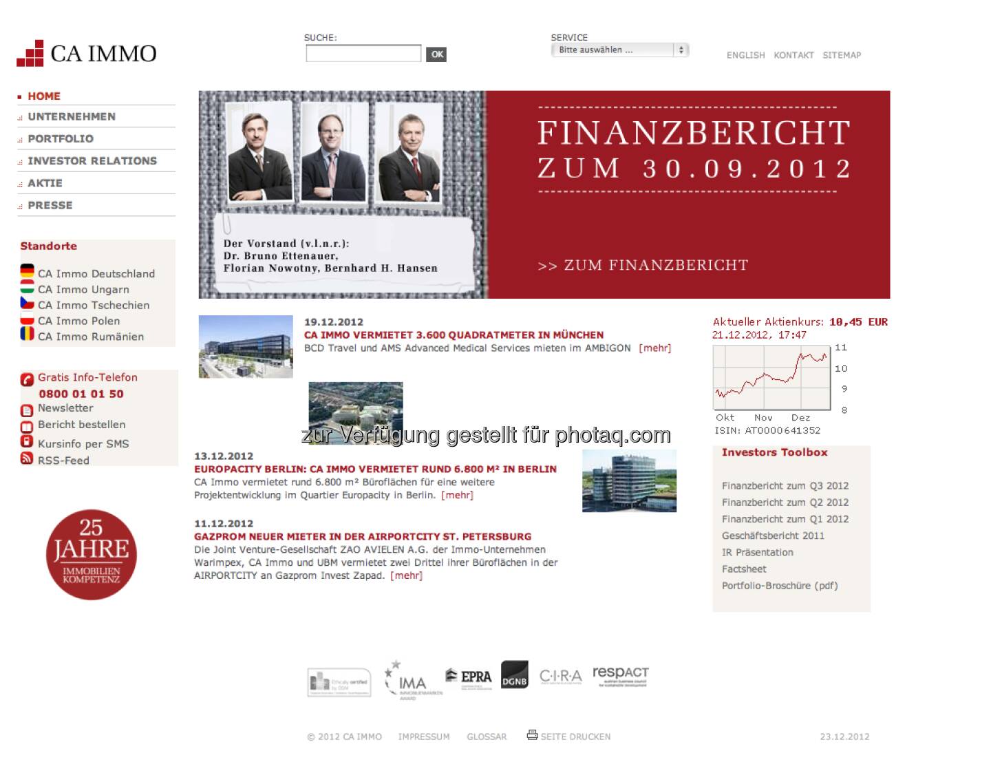 CA Immo Homepage http://www.caimmo.com/