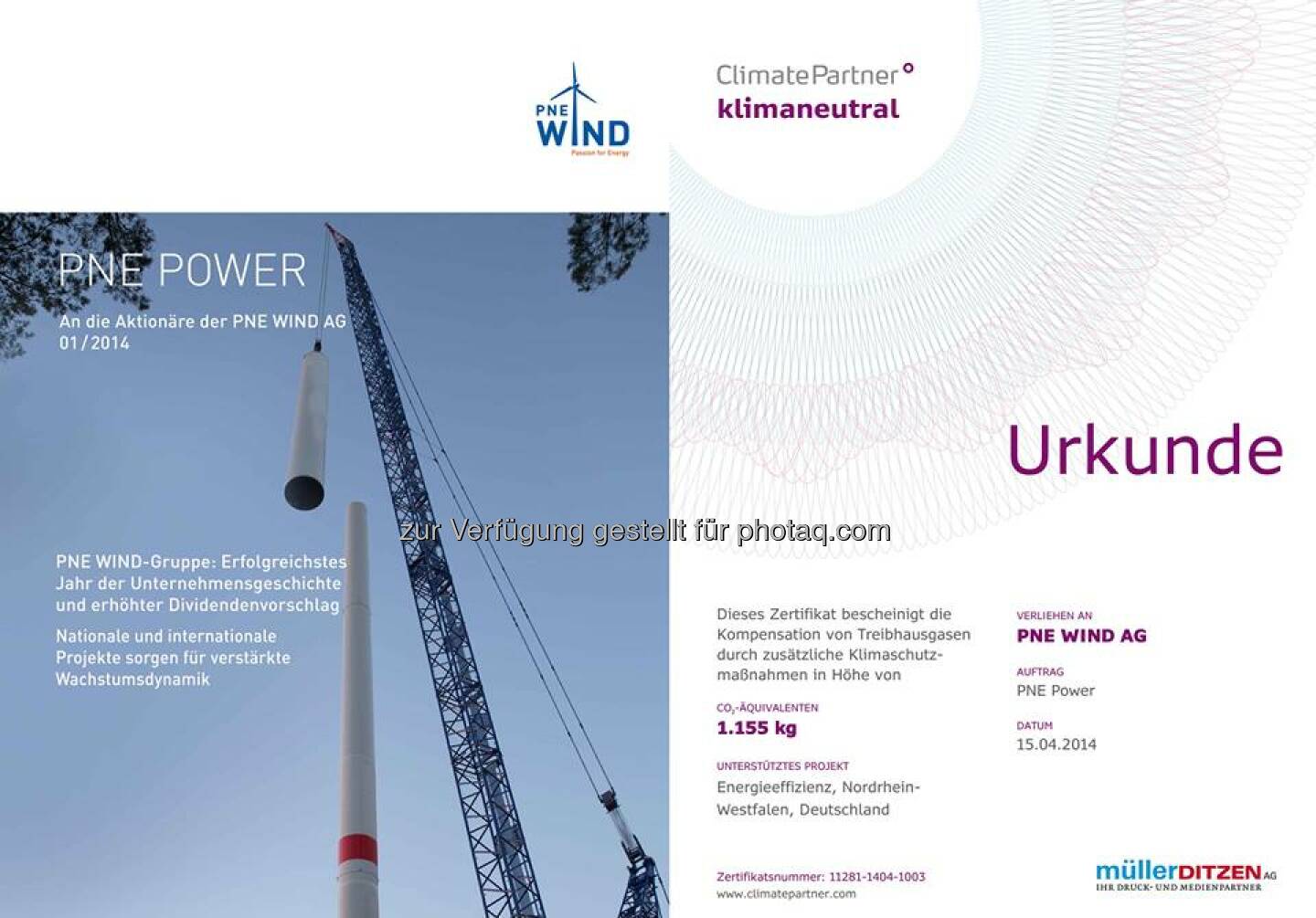 Die neue PNE Power ist erschienen - kompakte Infos für unsere Aktionäre und alle Interessenten. Wie gewohnt, im klimaneutralen Druck über ClimatePartner, Download: http://bit.ly/1jc3340  Source: http://facebook.com/PNEWINDAG