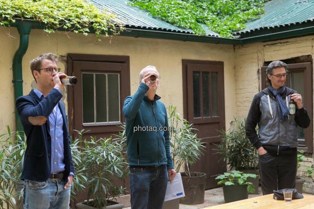 Constantin Simon (Nixe), Christian Drastil, Josef Chladek, © finanzmarktfoto.at/Martina Draper (15.05.2014)