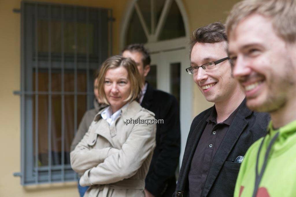 Doris Gstatter (IR & mehr), Daniel K. (Praktikantenaspirant), Thomas Hapala (wikifolio), © finanzmarktfoto.at/Martina Draper (15.05.2014) 