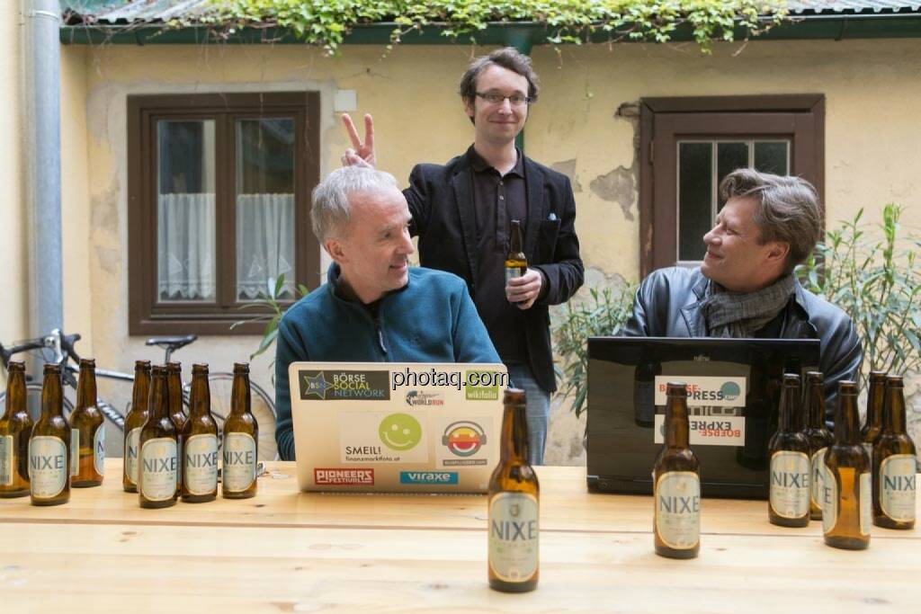 Christian Drastil, Daniel K. (Praktikantenaspirant), Robert Gillinger (Börse Express), © finanzmarktfoto.at/Martina Draper (15.05.2014) 