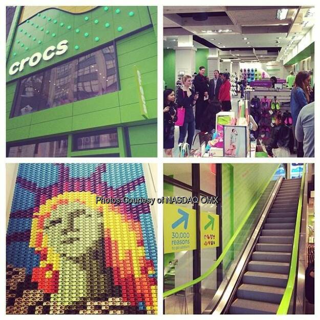 Love the @crocs mosaic of the Statue of Liberty at the new store in NYC on 34th Street! #crocsnyc #findyourfun #grandopening @crocs $CROX  Source: http://facebook.com/NASDAQ (15.05.2014) 