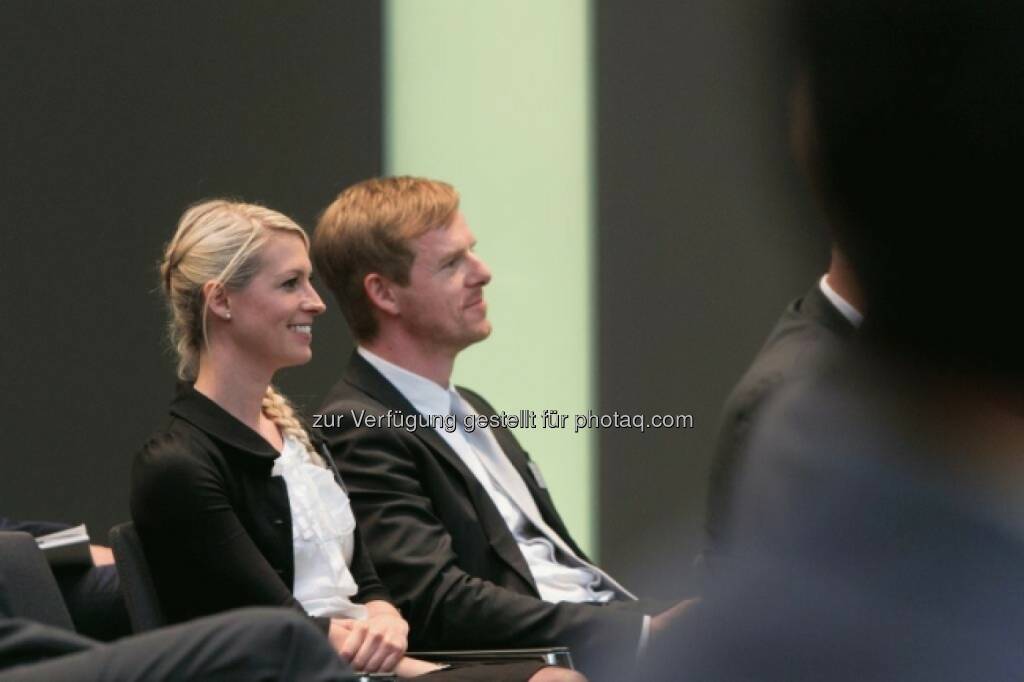 Nina Bergmann (finanzen.at), Christian-Hendrik Knappe (Deutsche Bank), © Martina Draper für Börse Express (16.05.2014) 