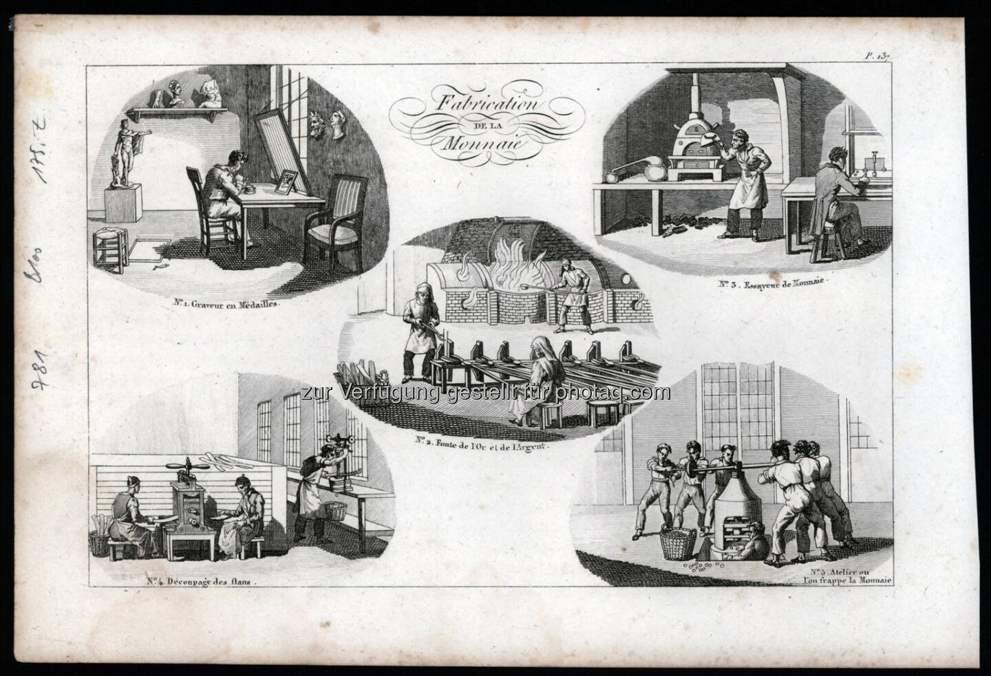 Fabrication de la Monnaie, Kupferstich, Galerie industrielle, 1822