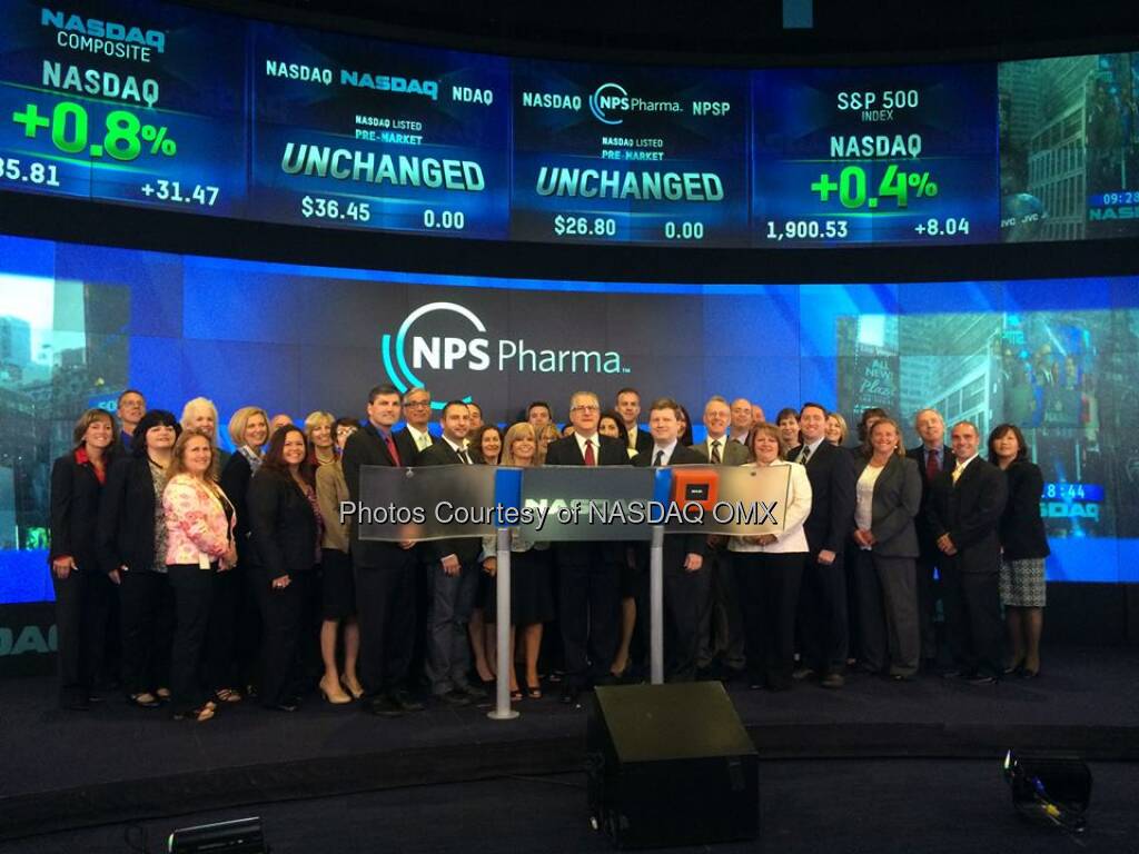 $NPSP NPS Pharma rings the Nasdaq Opening Bell -  Source: http://facebook.com/NASDAQ (27.05.2014) 