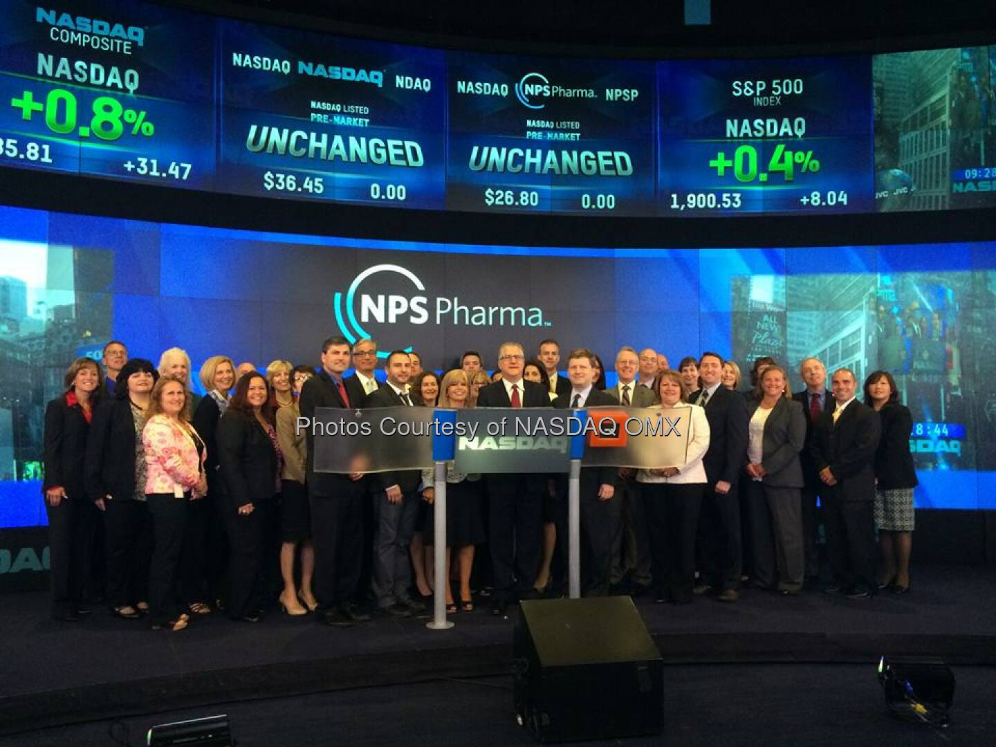 $NPSP NPS Pharma rings the Nasdaq Opening Bell -  Source: http://facebook.com/NASDAQ
