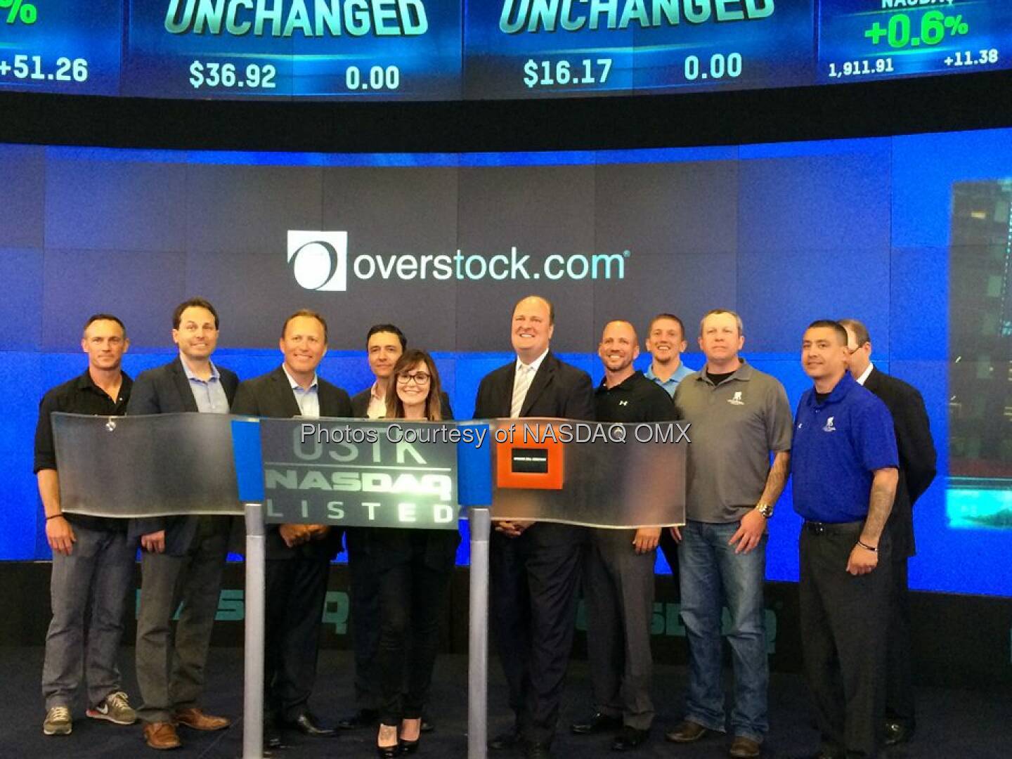 @Overstock.com ring the Nasdaq Opening Bell Source: http://facebook.com/NASDAQ