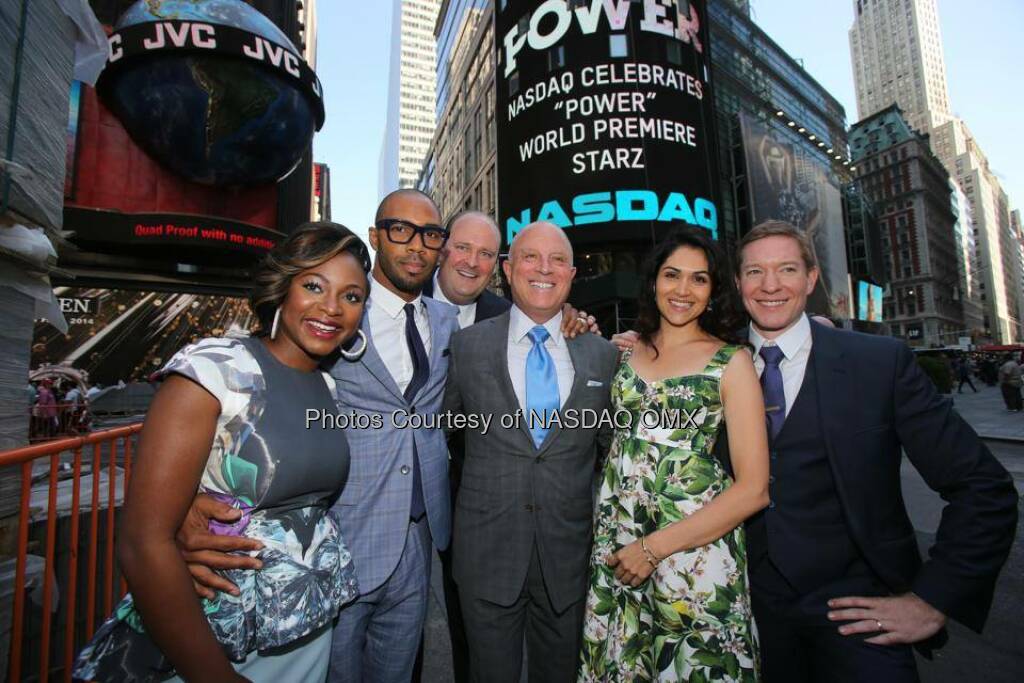 The cast of Power on Starz ring the Nasdaq Closing Bell  Source: http://facebook.com/NASDAQ (03.06.2014)