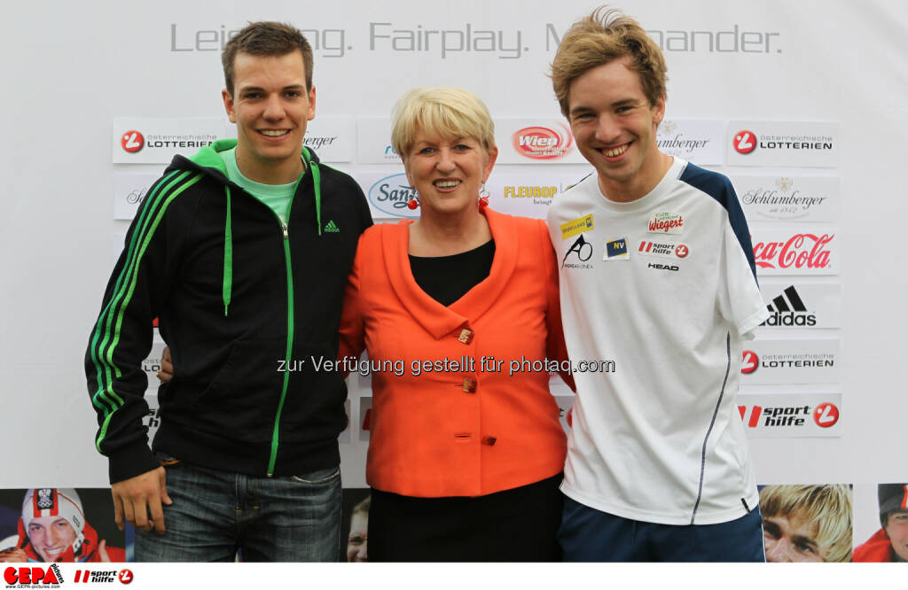 Markus Salcher (AUT), Praesidentin Maria Rauch Kallat (OEPC) und Andreas Onea (AUT). Foto: GEPA pictures/ Philipp Brem (04.06.2014) 