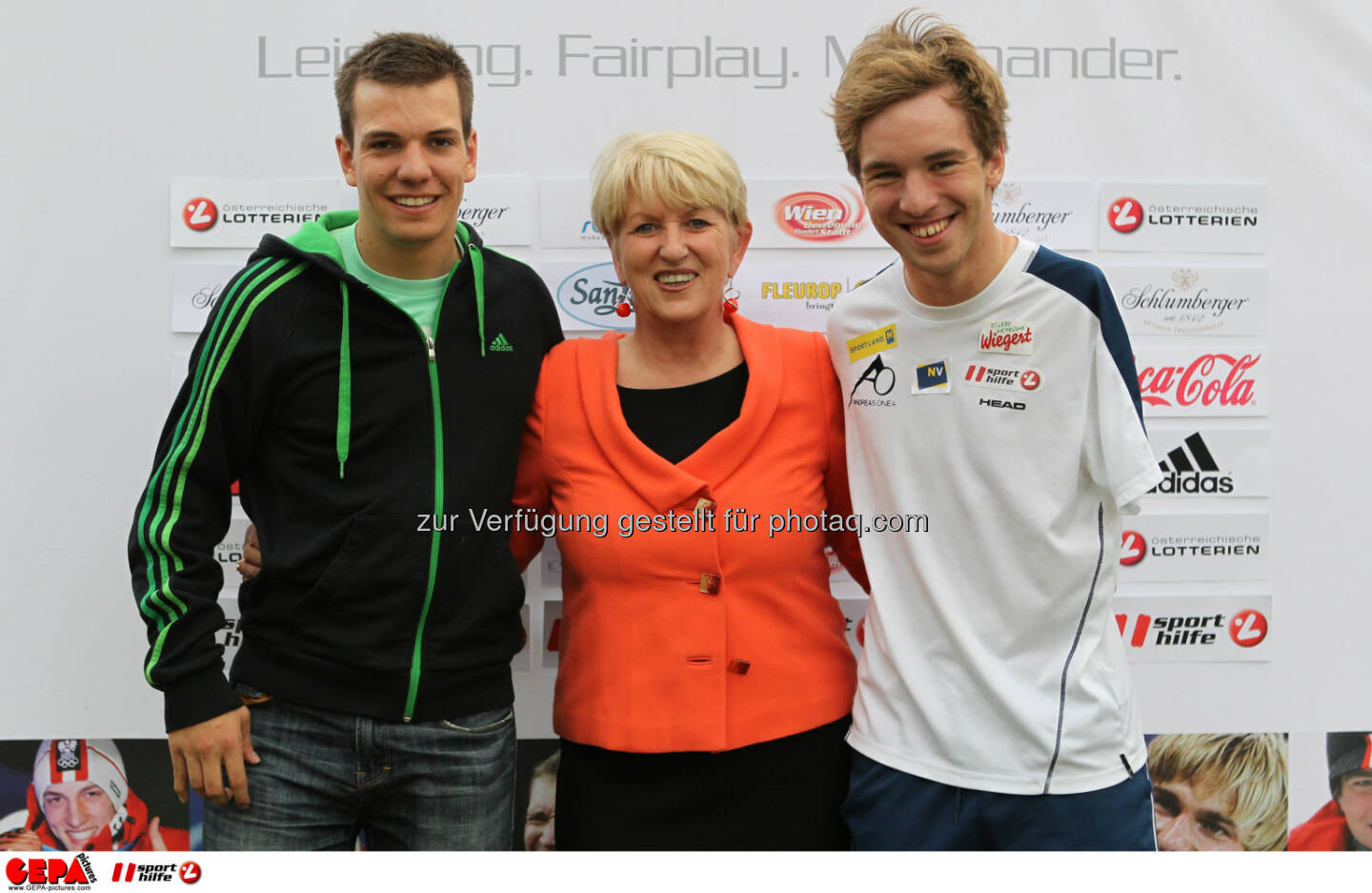 Markus Salcher (AUT), Praesidentin Maria Rauch Kallat (OEPC) und Andreas Onea (AUT). Foto: GEPA pictures/ Philipp Brem