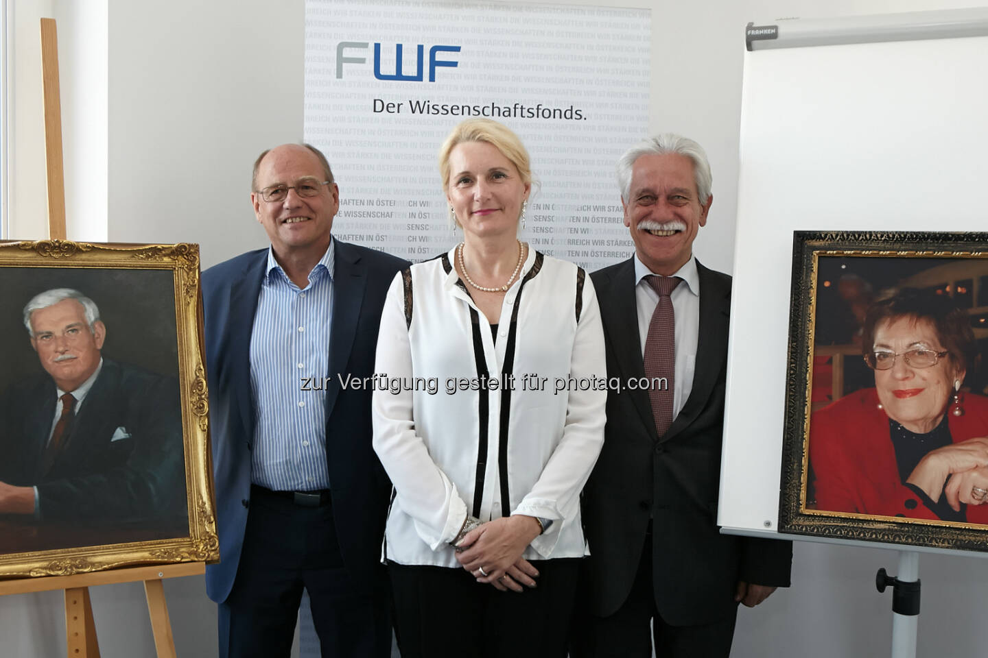 FWF - Der Wissenschaftsfonds: Gottfried und Vera Weiss Stiftung als Kooperationspartner des FWF - Nachwuchsförderung im Fokus: Gerhard Kratky (Konsulent des Präsidiums des FWF), Pascale Ehrenfreund (FWF-Präsidentin) und Rudolf Bauer (Mitglied des Stiftungsvorstandes)