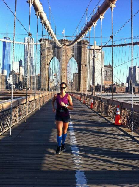 in New York: Brooklyn Bridge gestartet, danach gings Richtung Norden entlang des Hudson Rivers und retour durch den Central Park  https://www.facebook.com/ (08.06.2014) 