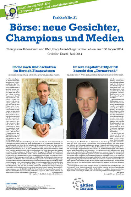 Fachheft 21 - Börse: neue Gesichter, Champions und Medien (09.06.2014) 