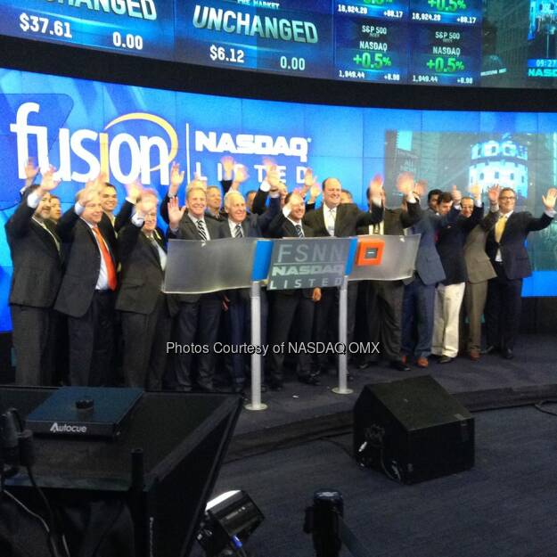 $FSNN Fusion Telecommunications Intl. rings the Nasdaq Opening Bell to begin the week! Source: http://facebook.com/NASDAQ (09.06.2014) 