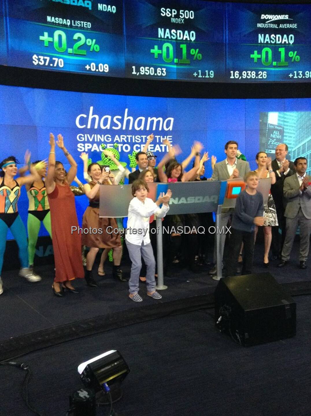 @chashama brought a cast of characters to ring the Nasdaq Closing Bell! Source: http://facebook.com/NASDAQ