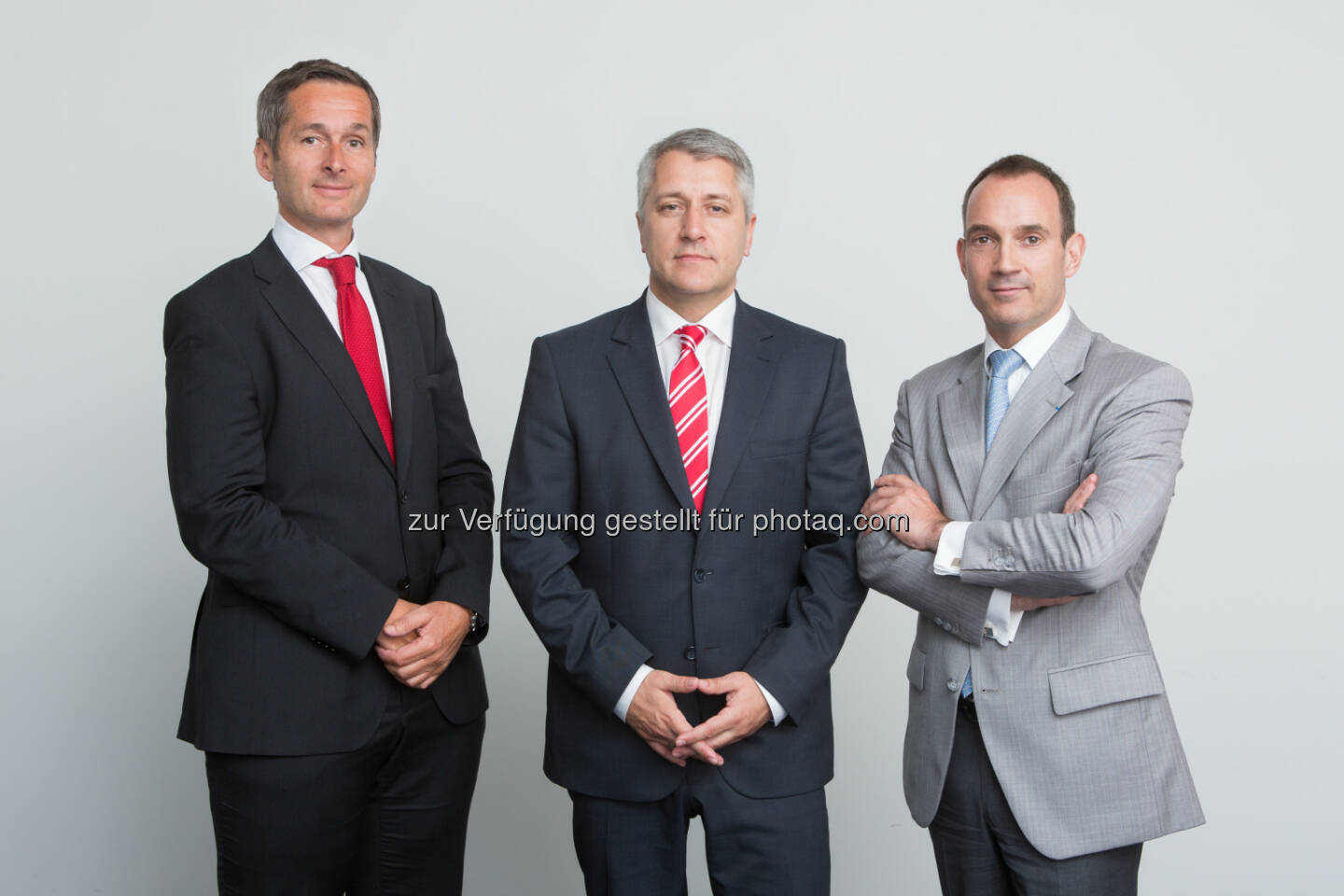 Generali Gruppe Österreich: Der neue Vorstand der Europäischen Reiseversicherung: Vorstandsvorsitzender Wolfgang Lackner (Mitte) mit Andreas Sturmlechner (links) und Jean-Francois Diet. 