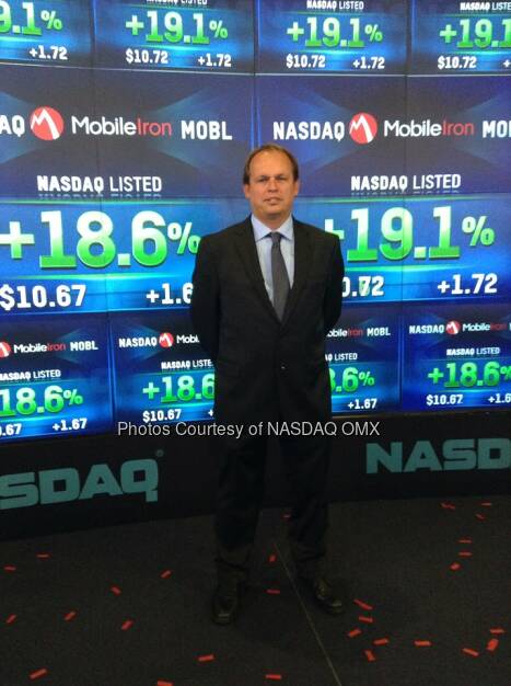 Stephan was MobileIron's very first customer! He's at Nasdaq in celebration of IPO Source: http://facebook.com/NASDAQ (12.06.2014) 