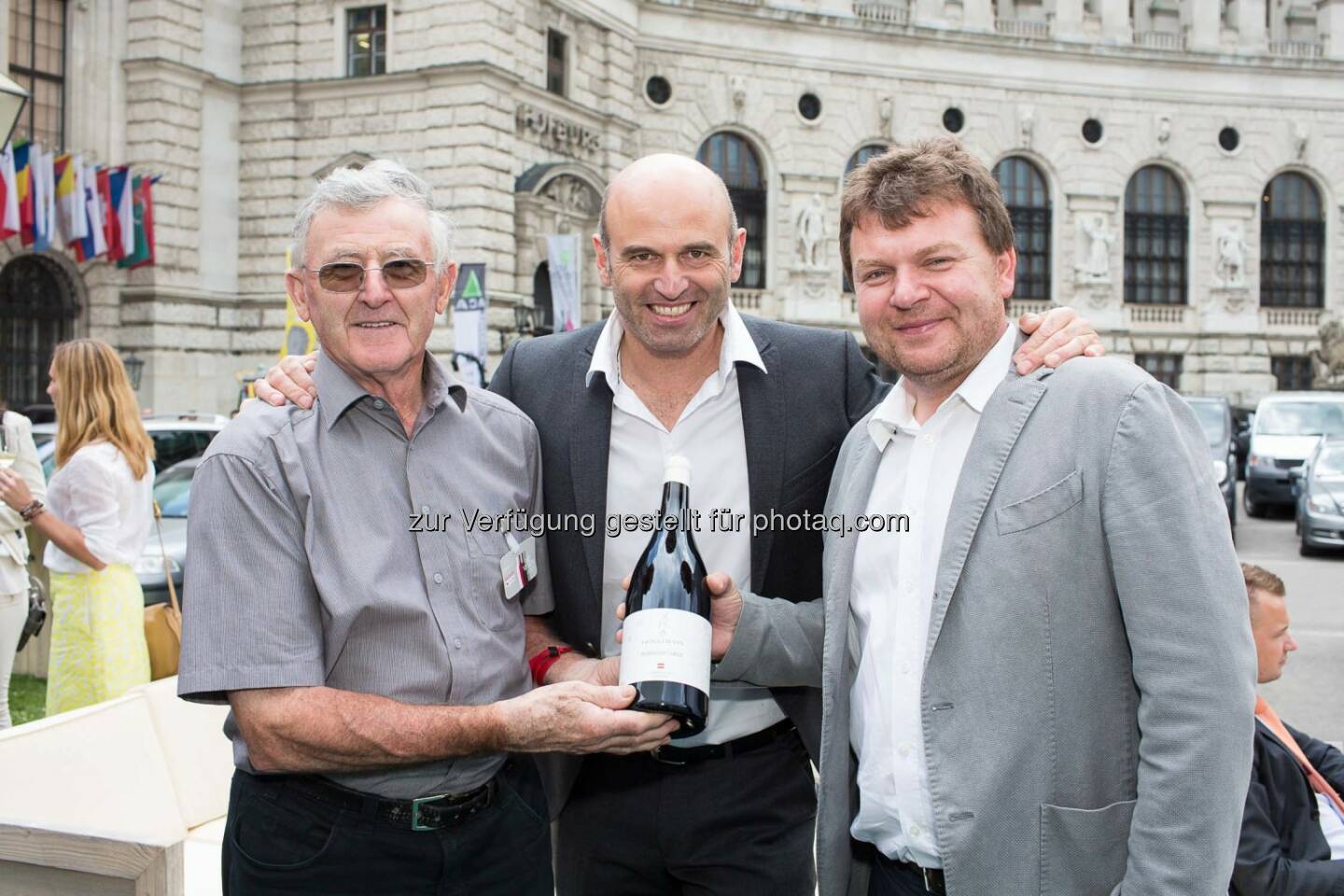 Winzer Paul Achs, ehem. Cheftrainer des ÖSV Herren-Teams Toni Giger, Winzer Albert Gesellmann.