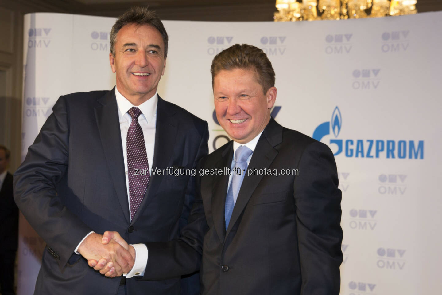 Gerhard Roiss, Generaldirektor der OMV und Alexey Miller, Vorstand des Gazprom Management Committee -  Anlässlich des Besuchs des russischen Staatspräsidenten Vladimir Putin wurde heute in Wien die Aktionärsvereinbarung für die South Stream Austria GmbH unterzeichnet (Bild: OMV)