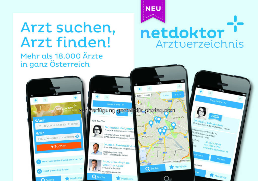 netdoktor.at: netdoktor veröffentlicht erste Arztsuche-App für Österreich (Bild: netdoktor.at) (26.06.2014) 