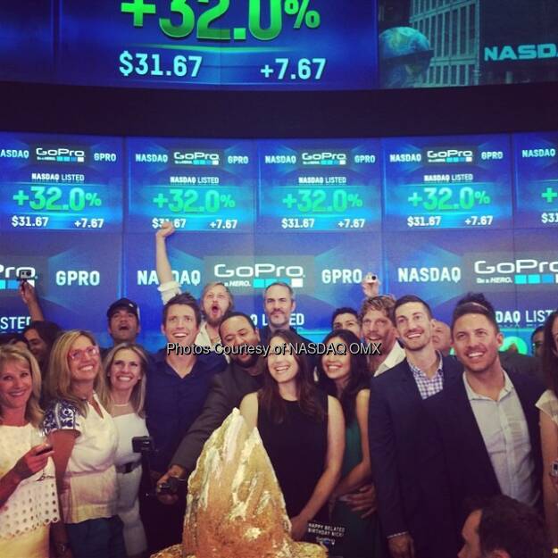 #GoPro celebration continues after #FirstTrade! Happy Belated Birthday Nick!  @GoPro #RiceKrispiesTreats Cake #IPO #Celebration  Source: http://facebook.com/NASDAQ (26.06.2014) 