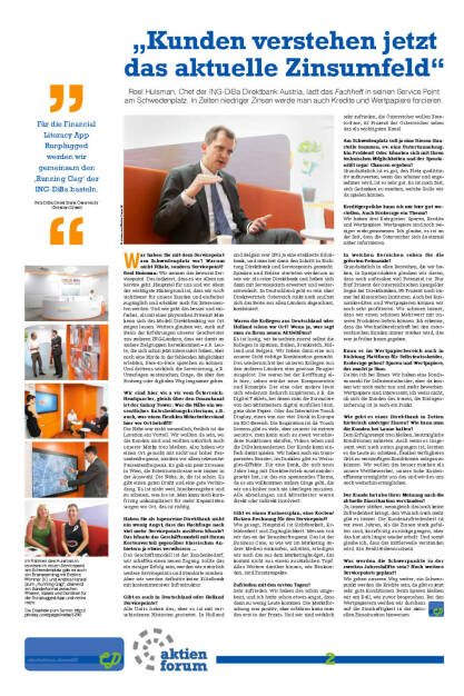 „Kunden verstehen jetzt das aktuelle Zinsumfeld“, ING-DiBa Direktbank Austria, Roel Huisman (01.07.2014) 