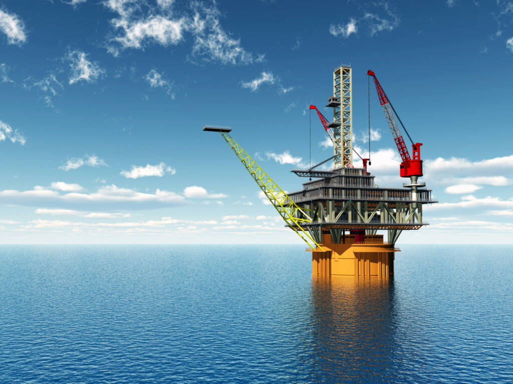 Bohrinsel, Öl, Ölindustrie, Erdöl, Meer, Rohstoff, Industrie, http://www.shutterstock.com/de/pic-196423016/stock-photo-oil-platform-computer-generated-d-illustration.html?  (09.07.2014) 