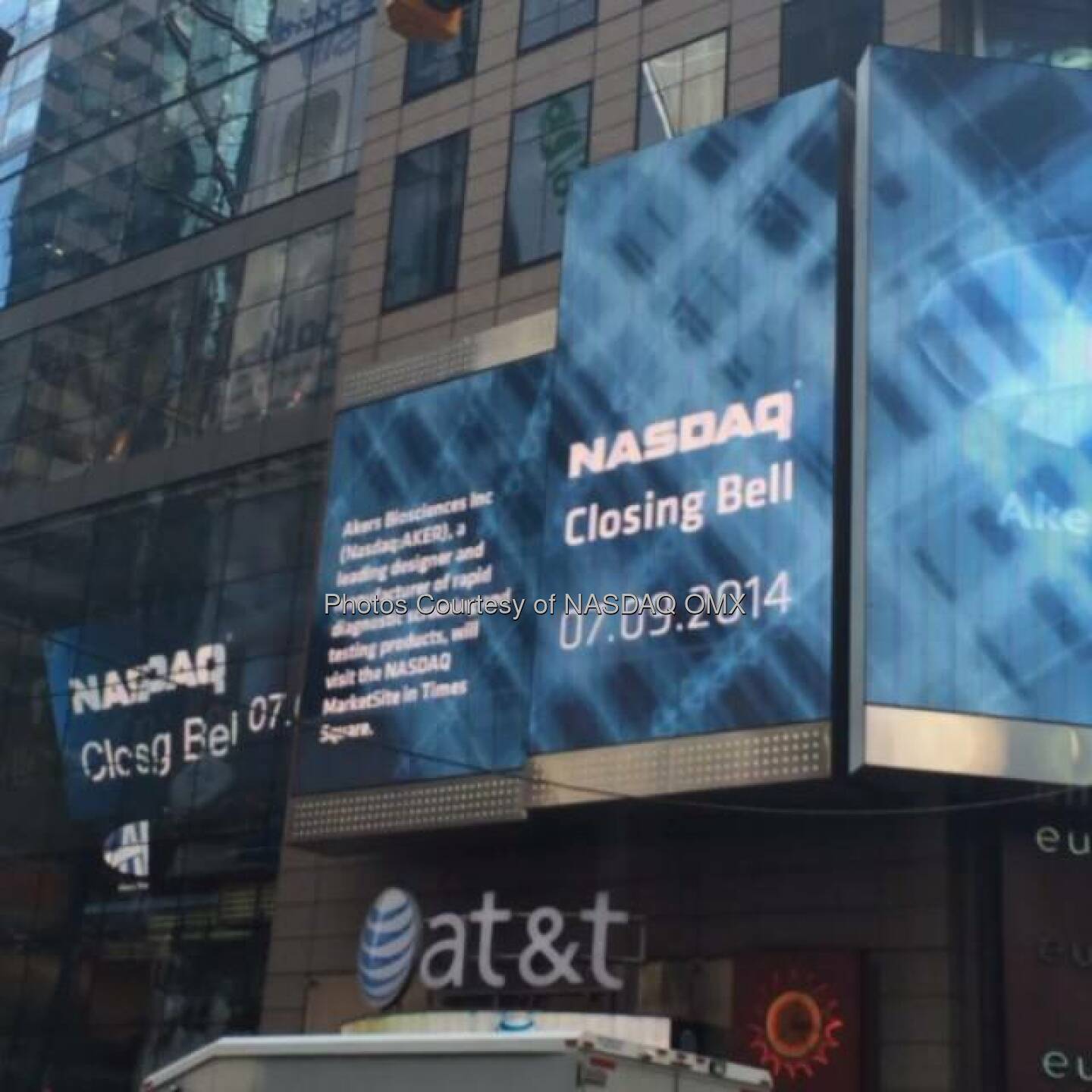 Watch Akers Biosciences Inc. takeover #TimesSquare after the Closing Bell! $AKER @AkersBio  Source: http://facebook.com/NASDAQ