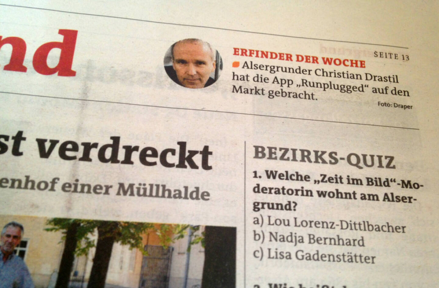 Christian Drastil Erfinder der Woche in der BZ