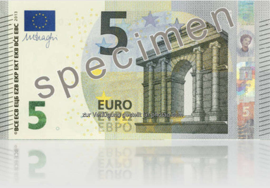 Die neue 5 Euro Note (Vorderseite) - Ausgabe startet am 2. Mai 2013 (Bild: EZB/OeNB) (10.01.2013) 