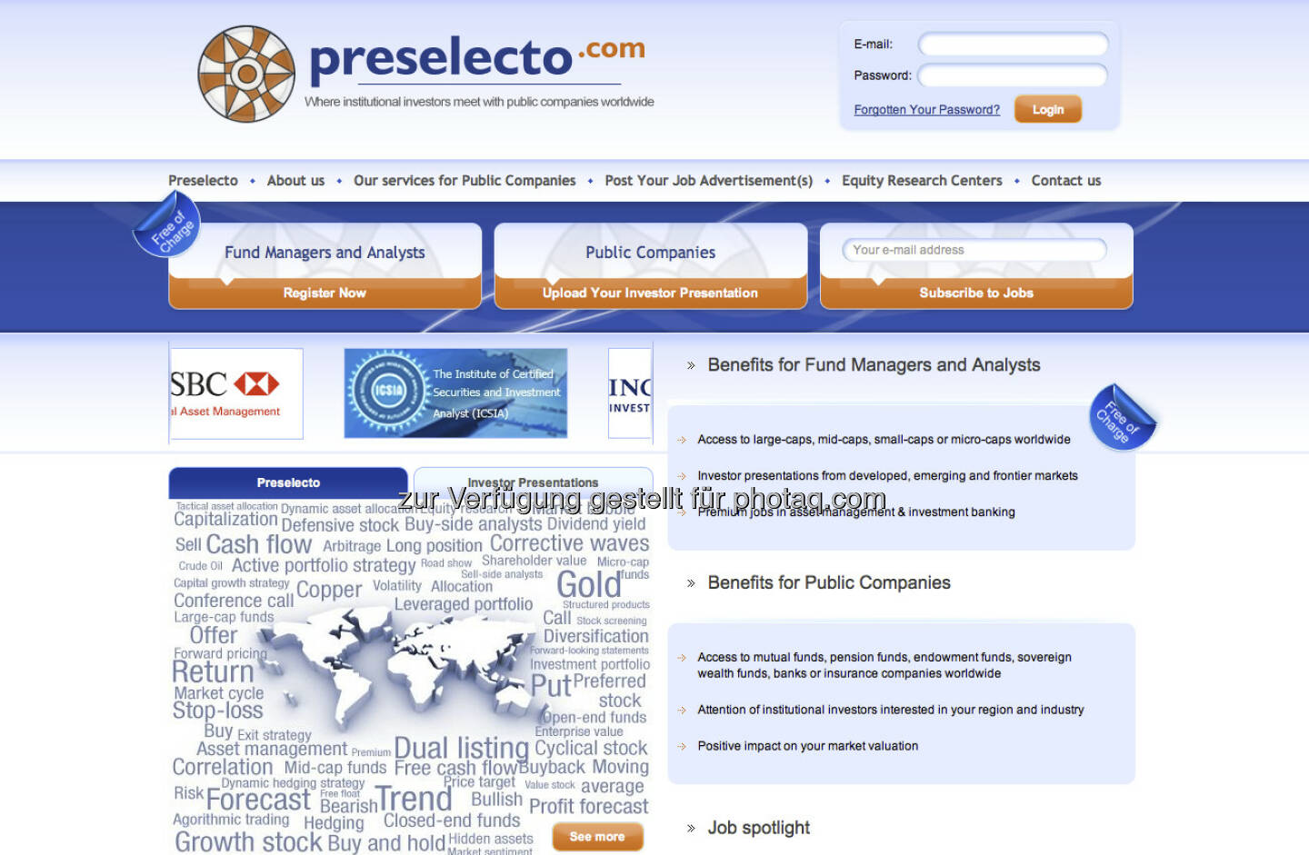 http://www.preselecto.com/ - eine neue Profi-Plattform, die Institutionelle mit Börsenotierten verbinden will