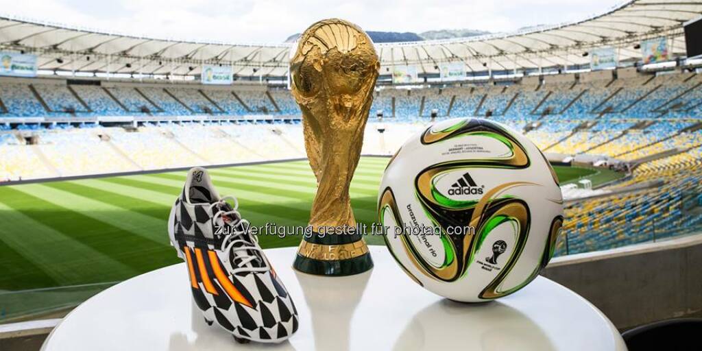 All the goals, all the tackles, all for this. A place in history. Forever or never, #allin or nothing. #WorldCupFinal, Pokal, Fussball, Schuh, Maracanã, Fussball WM 2014, Source: http://facebook.com/adidas, © Aussendung (14.07.2014) 
