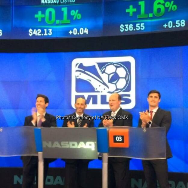 Major League Soccer rings the #NASDAQ Closing Bell #MLS @MLS @thesoccerdon  Source: http://facebook.com/NASDAQ (15.07.2014) 