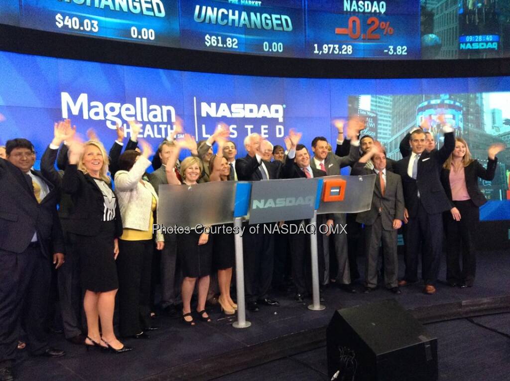 Magellan Health rings the #NASDAQ Opening Bell in honor of its 10th anniversary of listing! $MGLN  Source: http://facebook.com/NASDAQ (16.07.2014) 