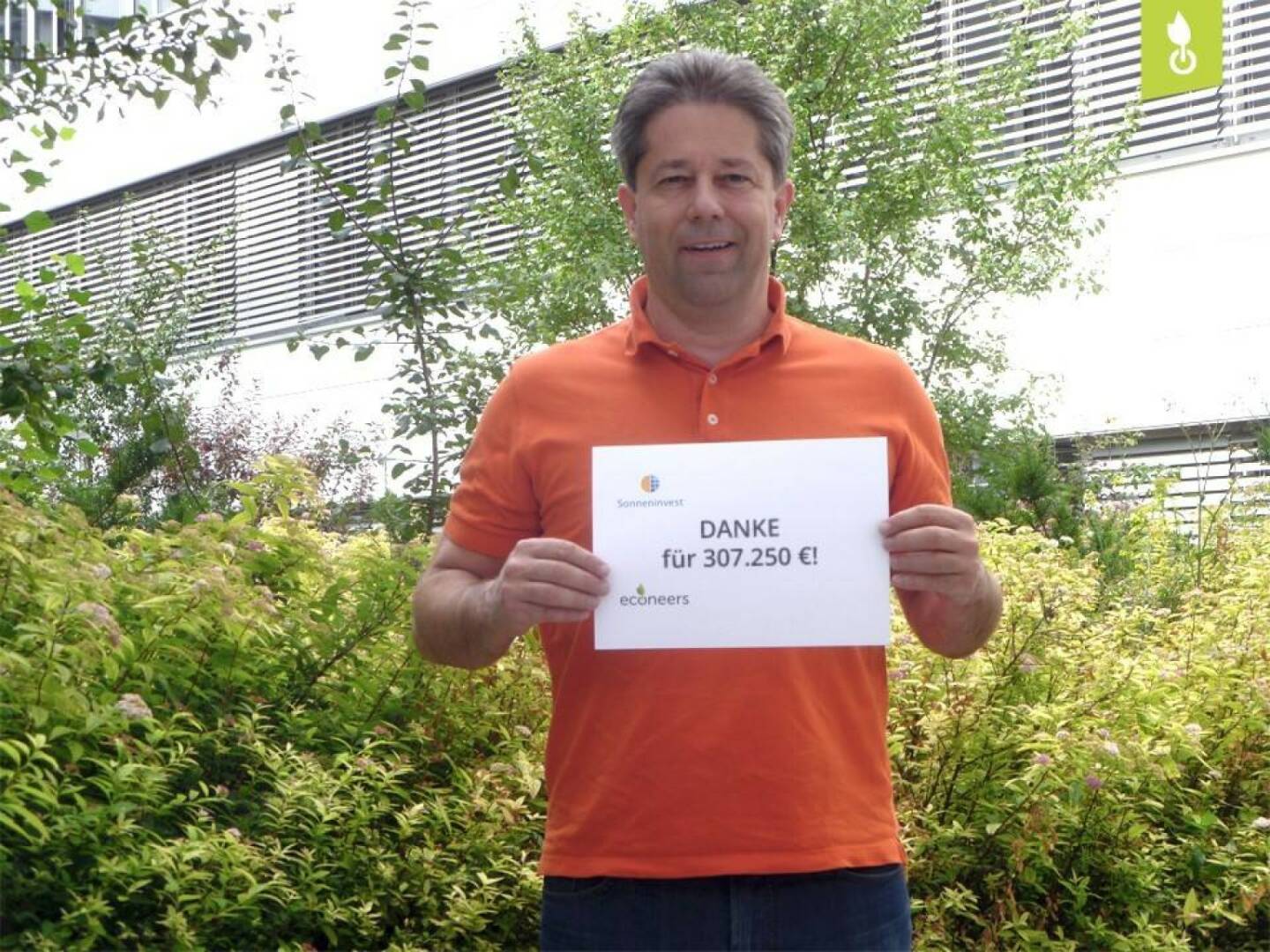 Michael Richter, Sonneninvest: Ich freue mich sehr über den 220.Investor des Sonneninvest Crowdfundings, der das Volumen auf 307.250€ geschraubt hat (Crowdfunding via econeers / seedmatch)