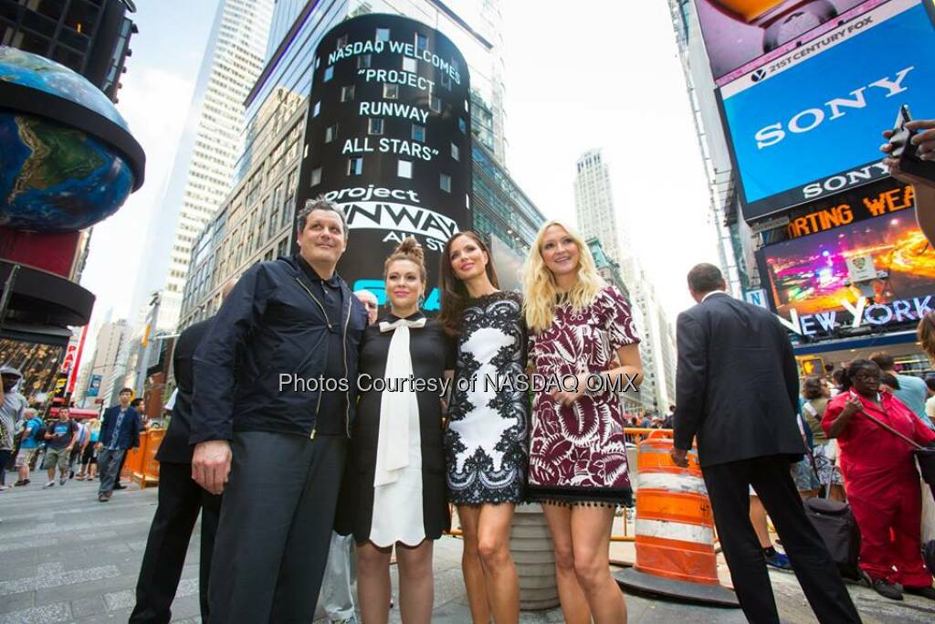 Alyssa Milano, Zanna Roberts Rassi, Isaac Mizrahi and Georgina Chapman ring the #NASDAQ Closing Bell to Celebrate the upcoming new season of Project Runway All-Stars  Source: http://facebook.com/NASDAQ (22.07.2014) 