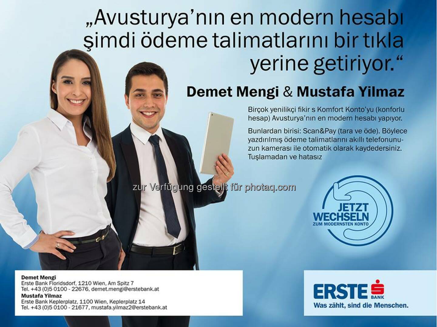 Erste Bank Demet Mengi, Mustafa Yilmaz: Türkce Müsteri temsilciler? Wussten Sie, dass es in der Erste Bank viele BetreuerInnen gibt, die auch in Fremdsprache betreuen können – wir möchten Ihnen einige vorstellen:  Source: http://facebook.com/erstebank
