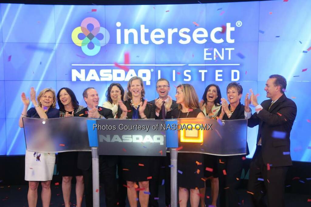 Great photos of Intersect ENT celebrating its #IPO by ringing the #NASDAQ Opening Bell! #dreamBIG $XENT  Source: http://facebook.com/NASDAQ (24.07.2014) 